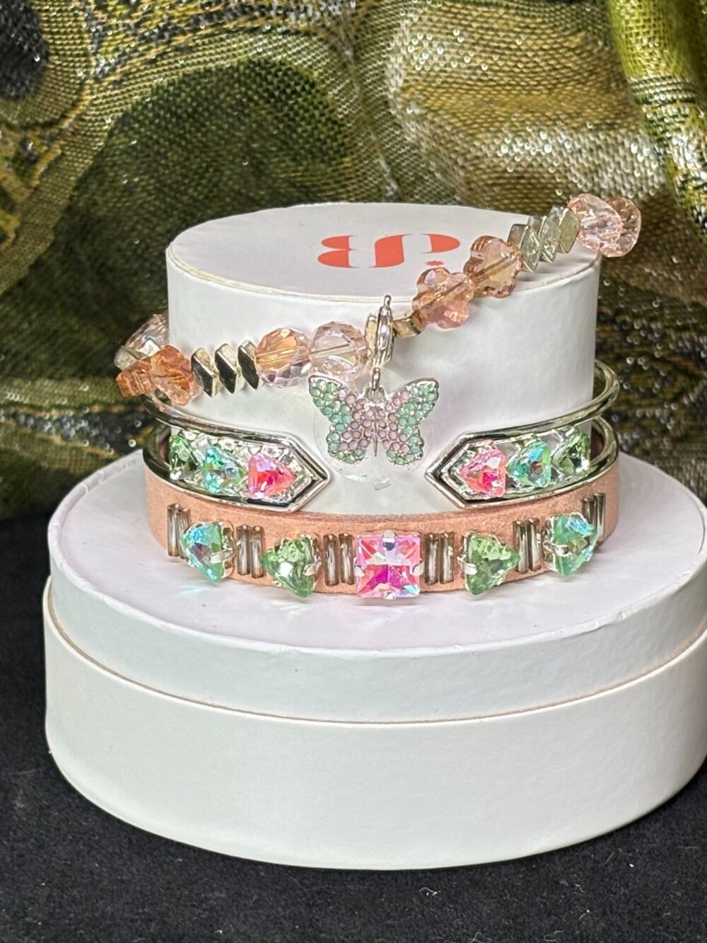 Bomb Party "Whimsical Butterfly Wishes" Summer Stacks 3 Bracelet Set